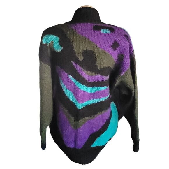 Vintage 80's Verra Pelle London Italy Mohair Sweater Unisex Medium - Picture 3 of 11